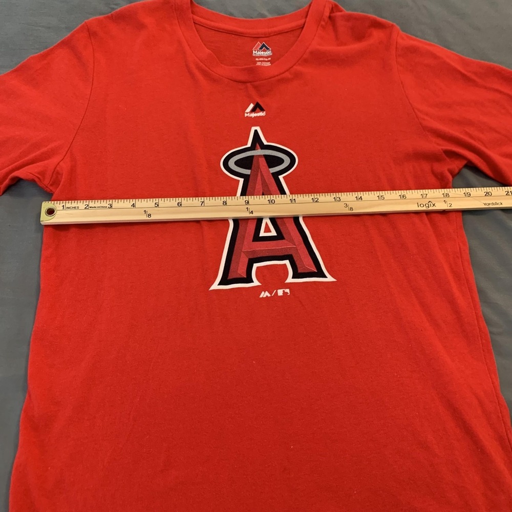 Los Angeles Angels Shirt Mens XL Red MLB Baseball Majestic Tee T-Shirt Cotton - Picture 4 of 7